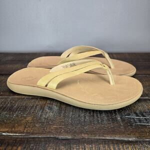 NEW Olukai Kapehe Luana Womens Size 7 Thong Flip Flops Sandals Flats Beach Brown
